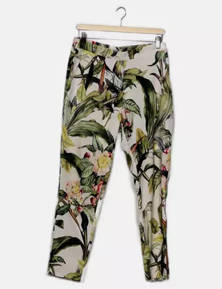Pantalon Femme Lily White Motif Fleuri - Taille L - Neuf Avec étiquettes