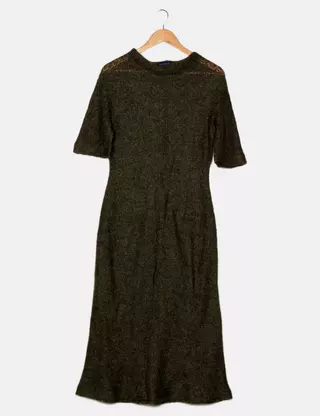 green emerald velvet dress ADOLFO DOMINGUEZ. Iridescent green dress with matching bolero jacket.   Hibuy market
