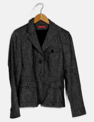 Veste Militaire Alain Manoukian - Noire, Taille M, Laine/polyester, Occasion Très Bon état