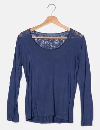 Naf Naf Oakary T-shirt Donna Maniche Lunghe Morbida E Fluida