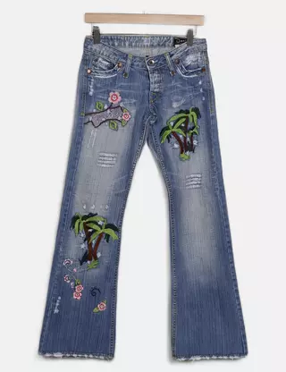 Jeans P&Y Denim Pour Femme - Modèle Lola Bootcut, Taille 34 (W25/L34) En 100% Coton - Style Décontracté Chic