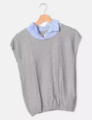Veste Sans Manches Naf Naf Fourrure De Lapin - Taille S Blanche - Occasion Très Bon état