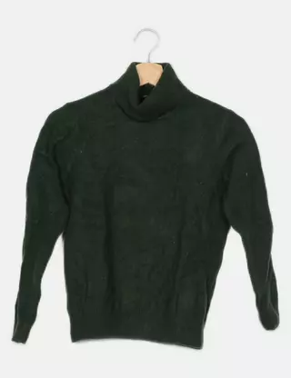 Pull Crop Femme Uniqlo Coton Vert – Taille M, Manches Longues, Bon état