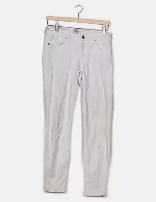JEAN J.CREW FEMME - Taille 30R - Blanc Cassé Denim Stretch - Occasion Très Bon état