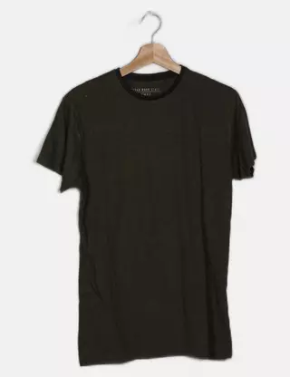 T-shirt col V en lin mélangé - Beige - Grandes tailles - 4.50