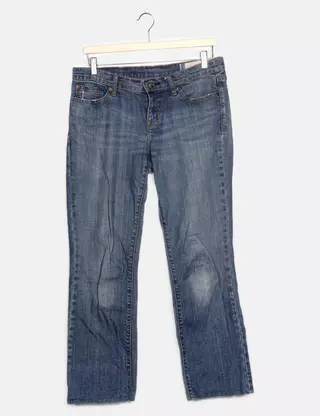 Jeans droit à revers denim double stone femme | Cache Cache