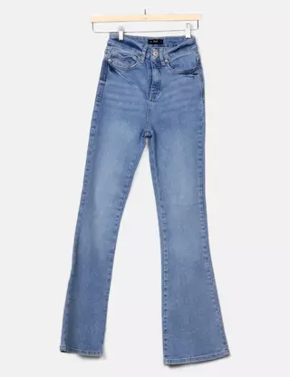 Jean Femme F&F Déchiré Aux Genoux - Taille UK 10 (28 Pouces) - Bleu - Occasion Très Bon état