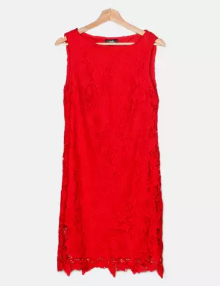 chinese dress ladies Miss Circle Nessa Red Lace Satin Corset Maxi Dress S