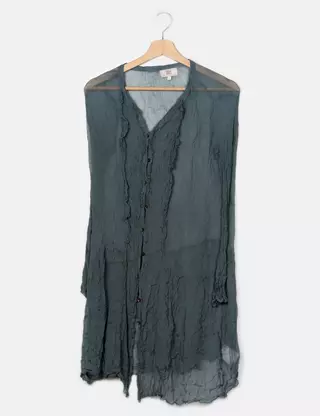 Chemise cintrée Olaf en lin vert | Café Coton Chemise cintrée Olaf en lin vert | Café Coton