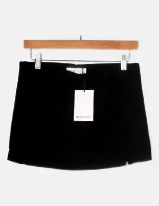 Jupe Mini En Simili Cuir Noir - Marque Bershka - Taille 34/XS
