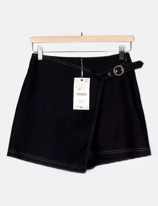 JUPE-SHORT À NŒUD - Noir | ZARA Canada