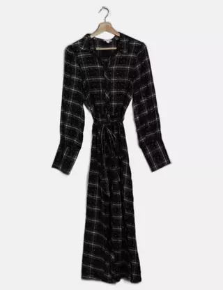 Robe longue évasée, taille élastiquée smockée