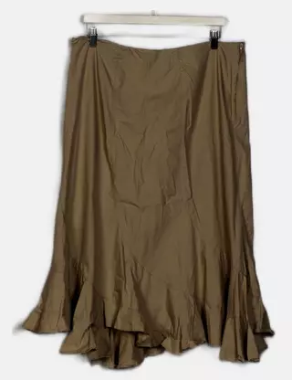 Jupe Longue Grise Stretch Femme C&A - Taille XL - Viscose Et Acrylique, Occasion Très Bon état