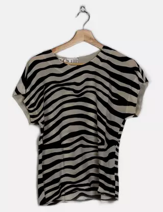 Top Femme Escada Taille 36 - Bleu, Soie-coton, Manches 3/4, Occasion Très Bon état (porté Une Fois)