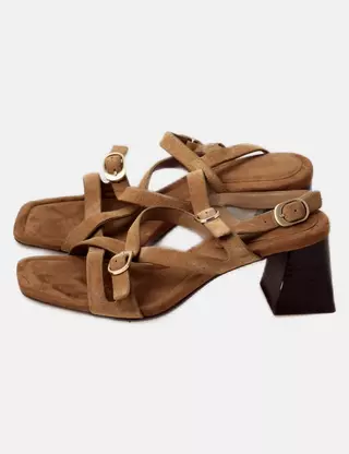 Sandales Pantoufles Stradivarius Rouge Pointure 37 - Occasion, Semelle Bloc, Simili Cuir