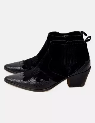 Bottines ZARA En Cuir Noir, Taille 39, Occasion - Style Bottillon Tendance Pour Femme