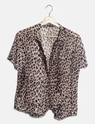 Camicia Donna Gerry Weber Casual Fit – Maniche Corte, In Viscosa, Blu, Con Spacchi Laterali