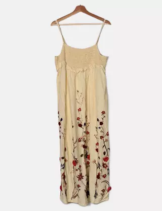 Robe Maxi Zara Femme Marron Motif Floral Boho - Taille XS Neuve Avec étiquette
