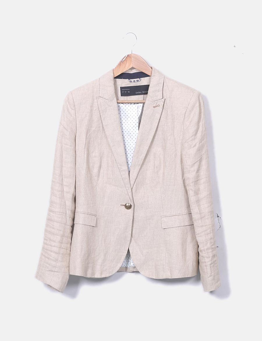 Zara Blazer beige de lino (descuento 75 ) Micolet