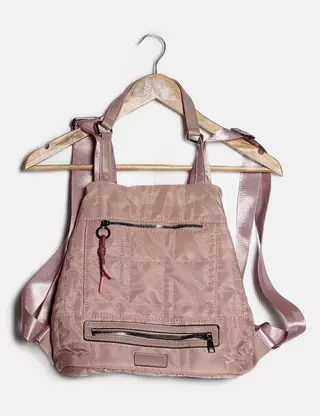 Sac à Main Femme Occasion - Cuir Violet - Fermoir Push Lock - Taille Small