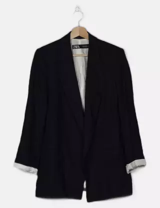 Veste Blazer Crop Noir Et Blanc à Pois Zara – Taille S – Occasion Très Bon état