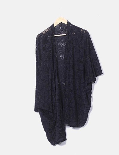 Cárdigan texturizado terciopelo negro