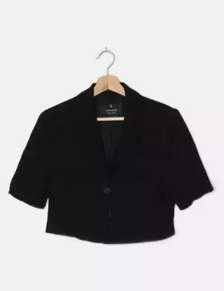 Stradivarius - Ensemble Avec Top Côtelé Sans Coutures à Manches Courtes Et Short Legging Noir