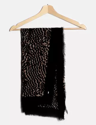 Foulard Fille Ikks Gris Coton - Noeuds Noirs - Neuf Sans étiquette