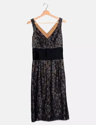 black white lace prom dress Elegant Spaghetti-Straps Black and White Prom Dress Long With Slit