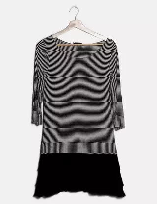 Robe noire et blanche à motifs - Sinéquanone - Taille 36 : Achat occasion | Robes de soirée (femme) Sinéquanone Noir Neuf, sans étiquette