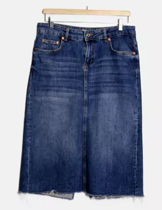 Jupe ZARA en jean mi-longue femme Taille 38 - Vêtements
