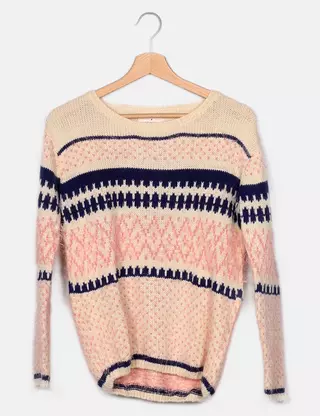 Maglione Donna Springfield Con Stelle E Lurex - Girocollo A Manica Lunga - Morbido E Combinabile