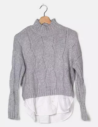 Pull Femme Primark Gris – Taille 12, Manches Longues, Polyester/rayonne, Très Bon état