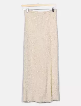 Jupe femme Zara ivoire polyester ligne A taille XL fermeture