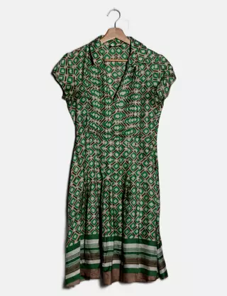 green emerald velvet dress ADOLFO DOMINGUEZ. Green chiffon wrap dress with print. Size 38 – Hibuy  market