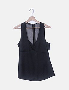 Zara Blusa transparente negra de gasa (descuento 65 %) Micolet Zara Blusa negra transparente con topos (descuento 65