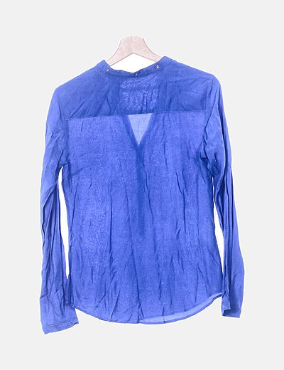 blusa azul zara
