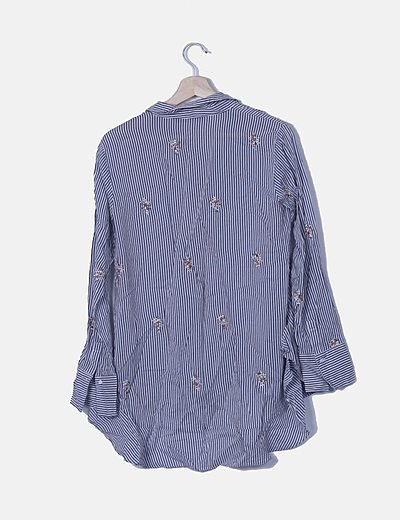 Camisa rayas flores bordadas Camisa rayas flores bordadas