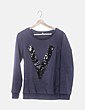 Sudadera azul marina paillettes NoName