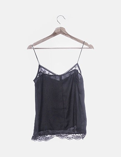blusa lencera negra