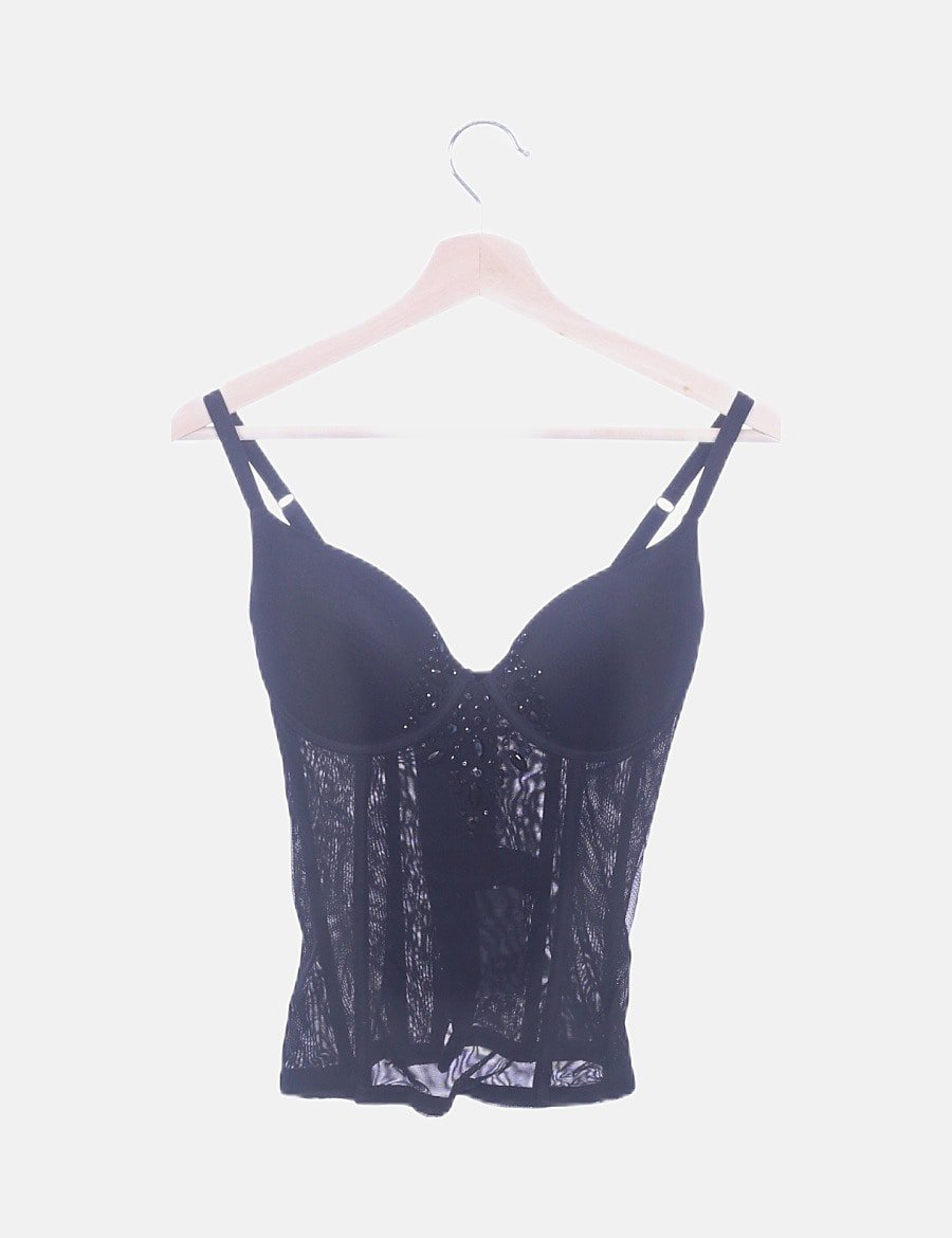 H&M Corset negro con strass (descuento 63 ) Micolet