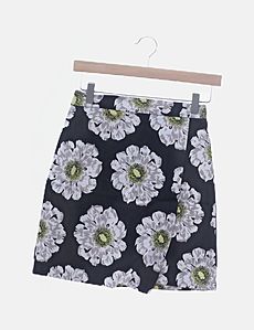 Jupe Femme Warehouse, Coton Bleu, Taille 14, Coupe A, Courte, Fermeture Bouton – Occasion