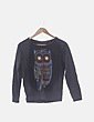Sudadera gris pint búho étnico NoName