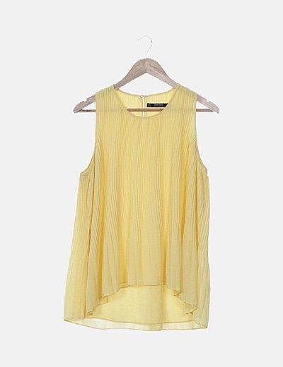 Zara Blusa amarilla plisada (descuento 74 %) Micolet Zara Blusa amarilla plisada (descuento 74 %) Micolet