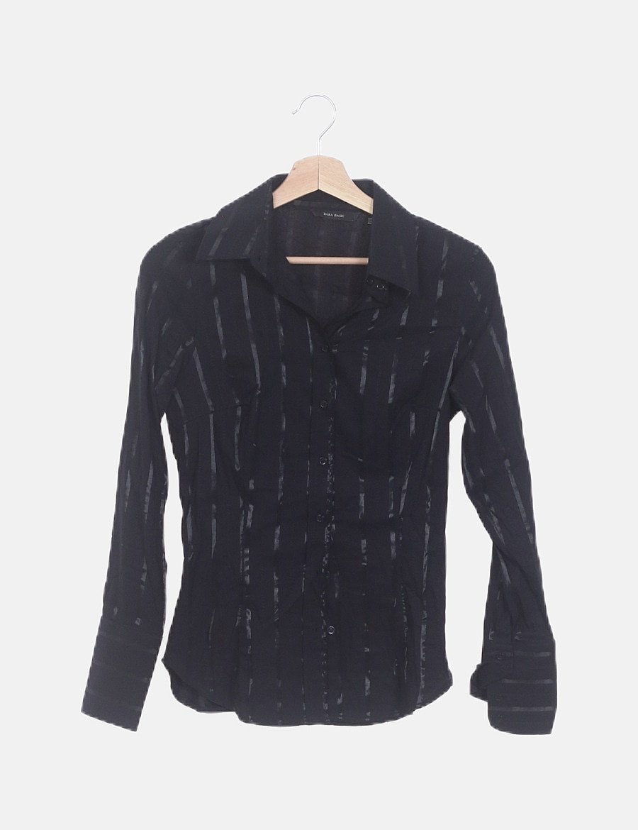 Zara Camisa negra rayas satinadas (descuento 92 ) Micolet Zara Camisa negra rayas satinadas (descuento 92 ) Micolet