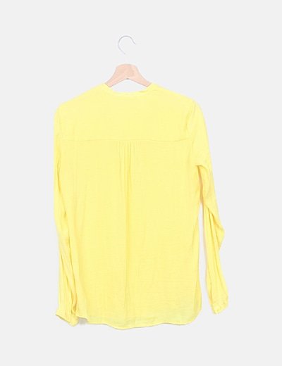 Zara Camisa amarilla fluida con plisado (descuento 84 Zara Blusa amarilla plisada (descuento 84 %) Micolet