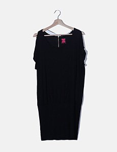 Robe Noire Et Blanche Sexy Walk And Talk - Taille 44, Style Blouson, Mi-longue, En élasthanne