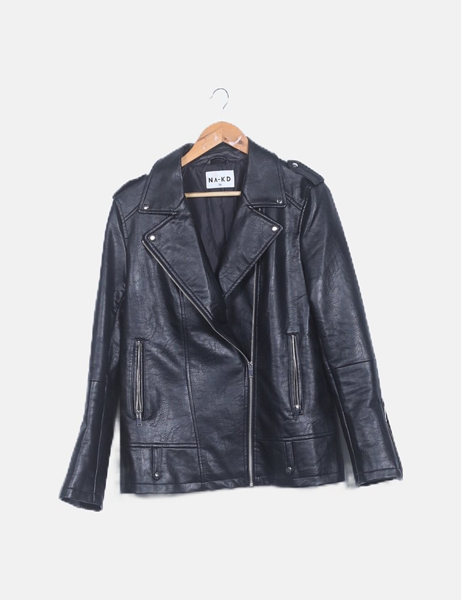 NAKD Cazadora negra polipiel (descuento 77 ) Micolet