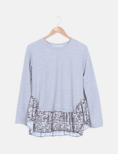 Sudadera gris combinada