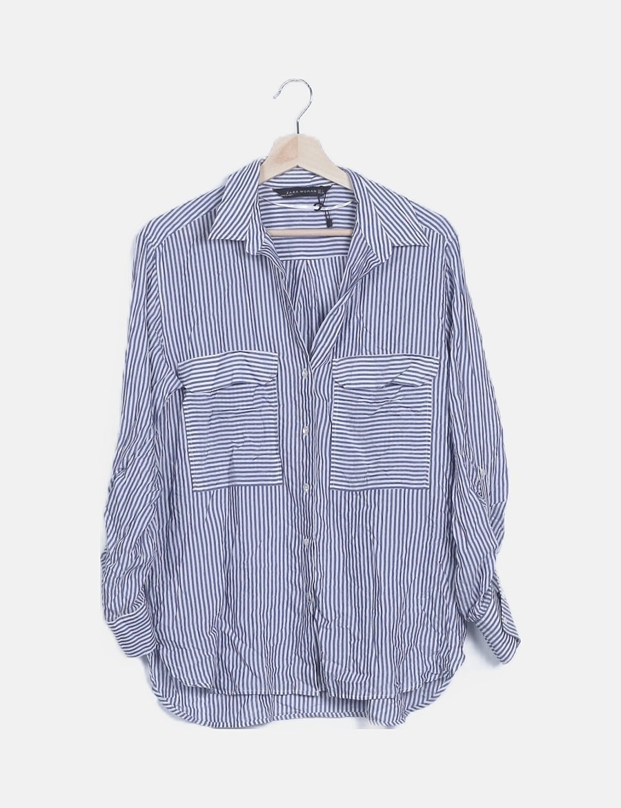 Zara Camisa rayas azul (descuento 67 ) Micolet